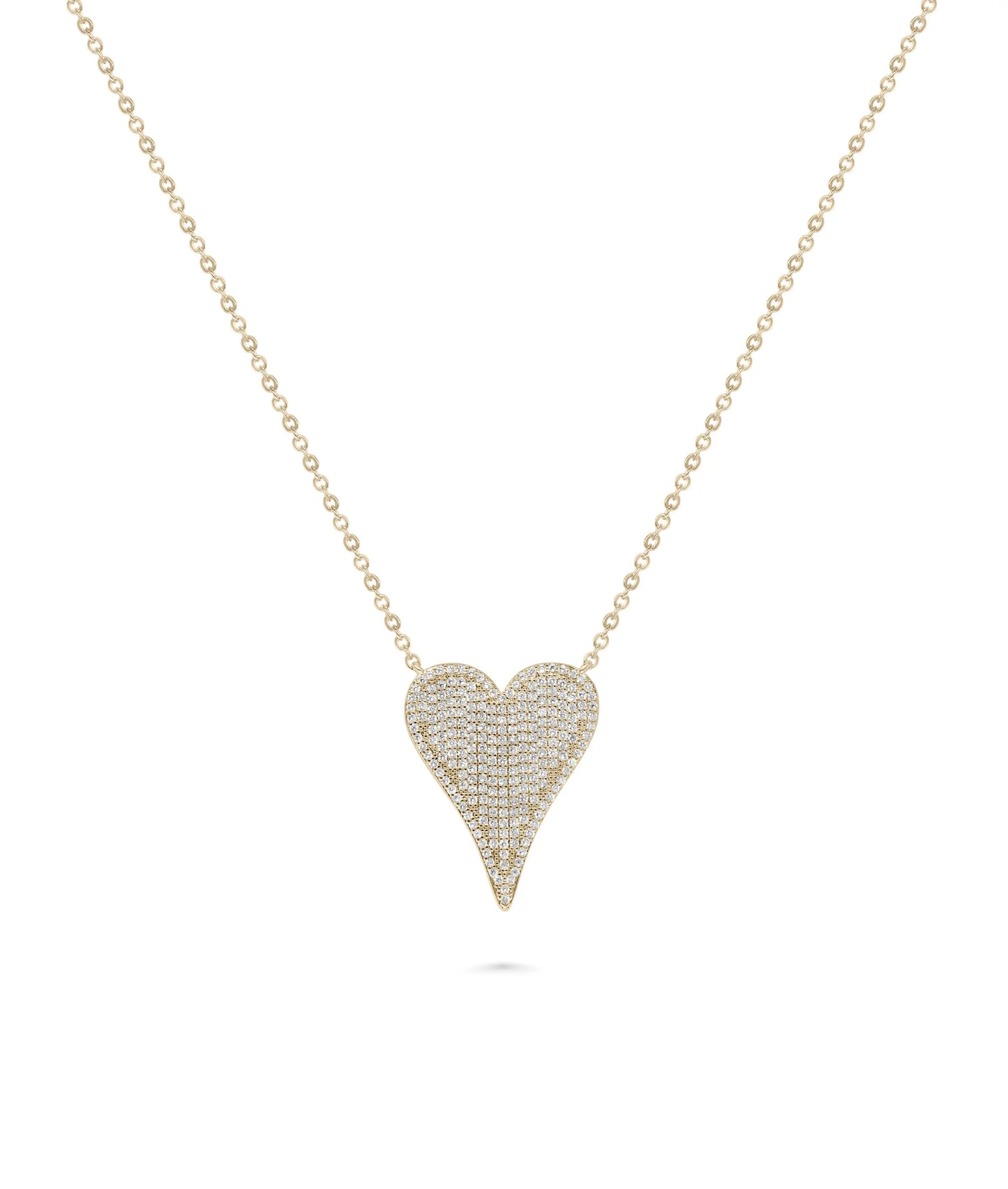 Diamond Pave Heart Necklace rose gold featuring timeless love symbol