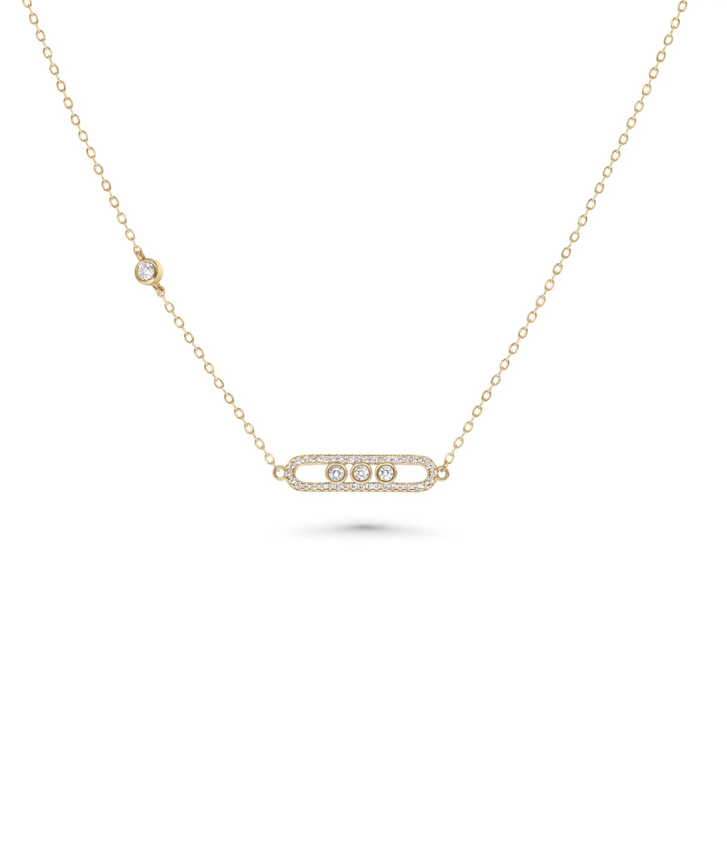 Diamond Link Necklace rose gold featuring dramatic statement presence