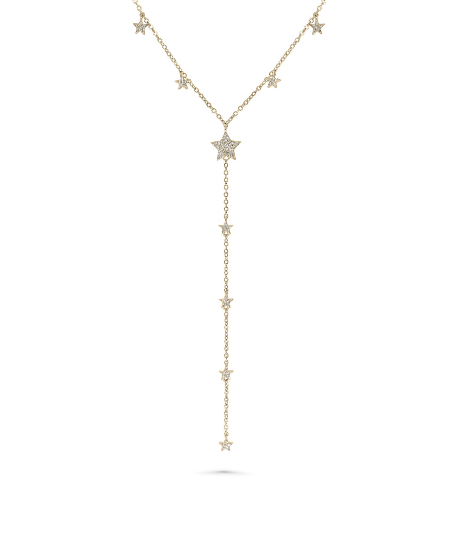 Y Shape Star Necklace rose gold featuring modern celestial elegance