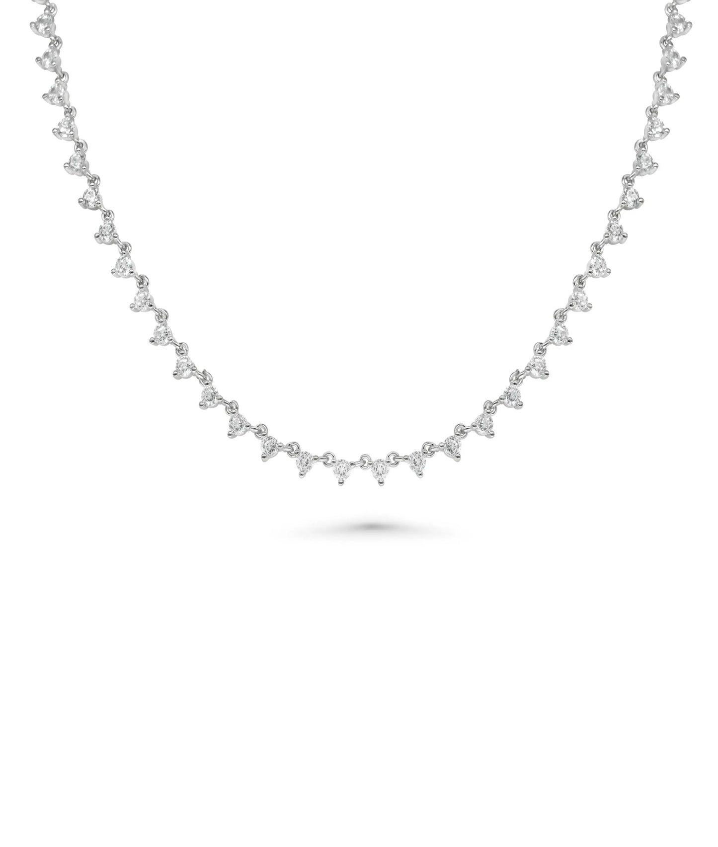 Diamond Station Layer Necklace white gold with graduated length cascade