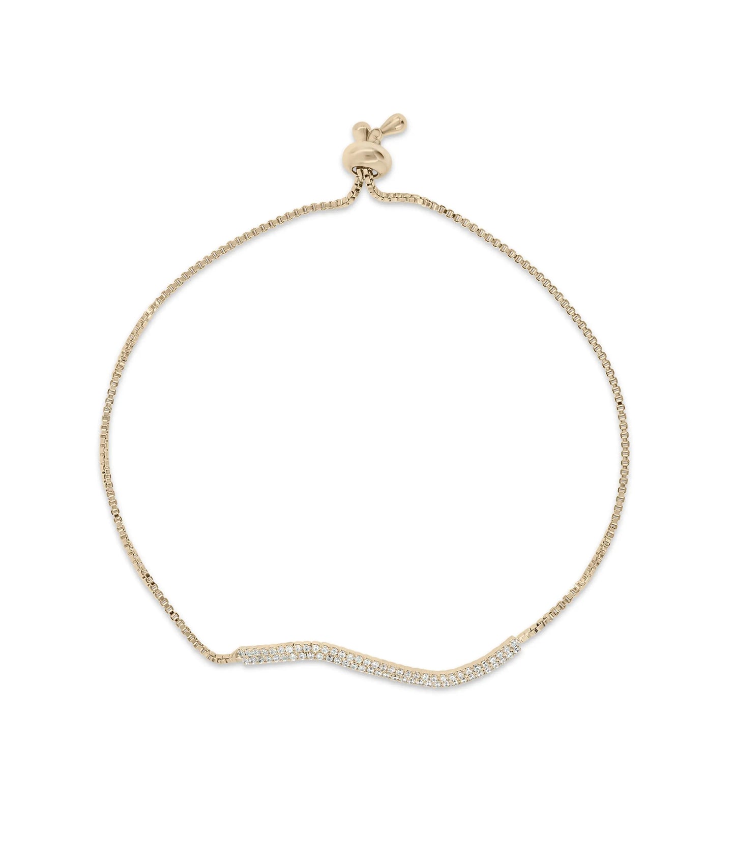 Rose gold Swirl Bar Bolo Bracelet with diamond-adorned swirl pattern