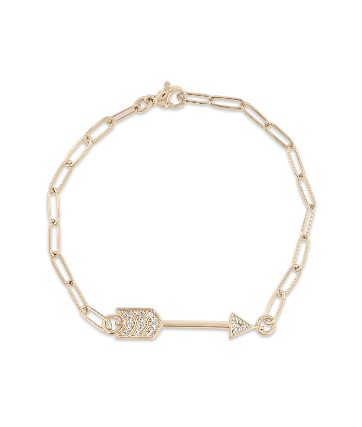 Arrow Paper Clip Bracelet rose gold featuring 1.25-inch arrow width