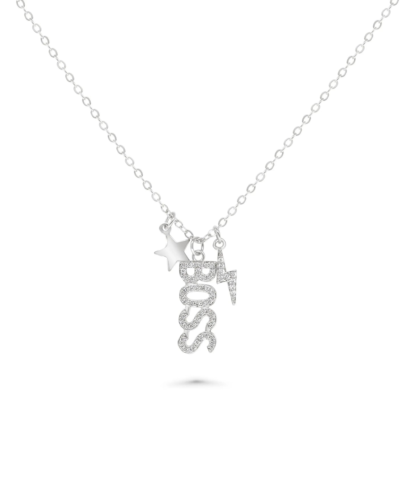 Boss Charm Necklace Set showing empowerment symbol charm detail