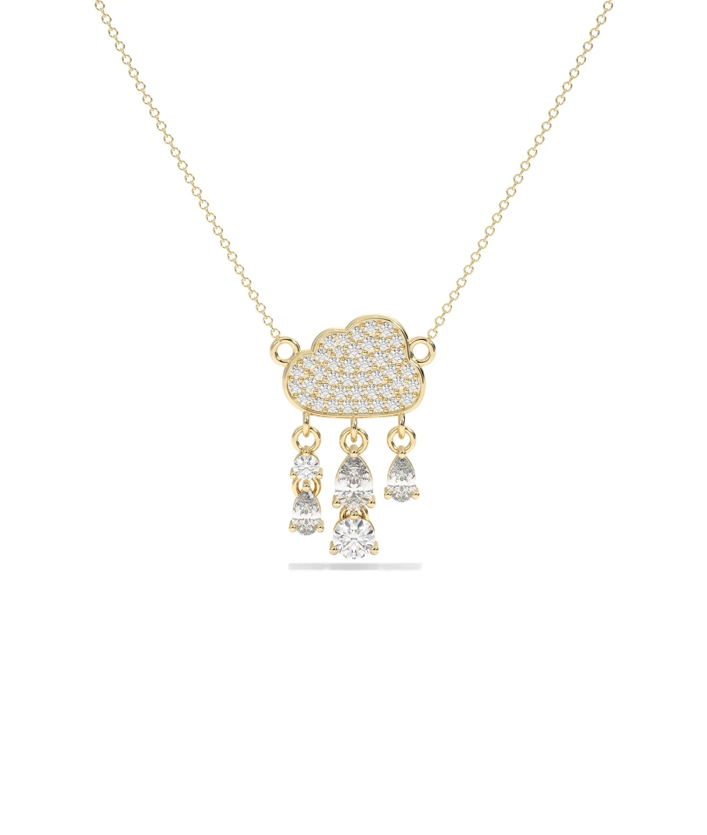 Diamond Cloud Necklace lifestyle photo highlighting everyday