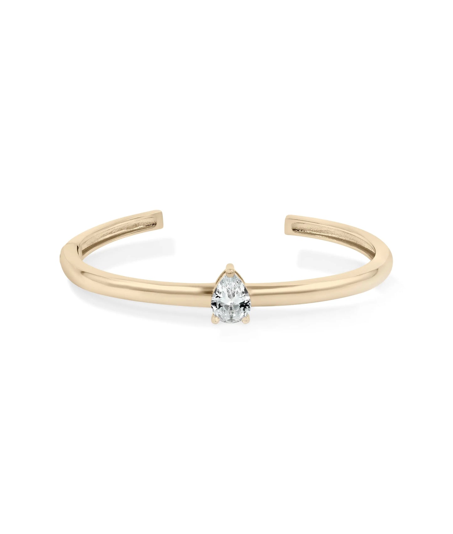 Solitaire Cuff Bangle rose gold featuring 6mm substantial band width