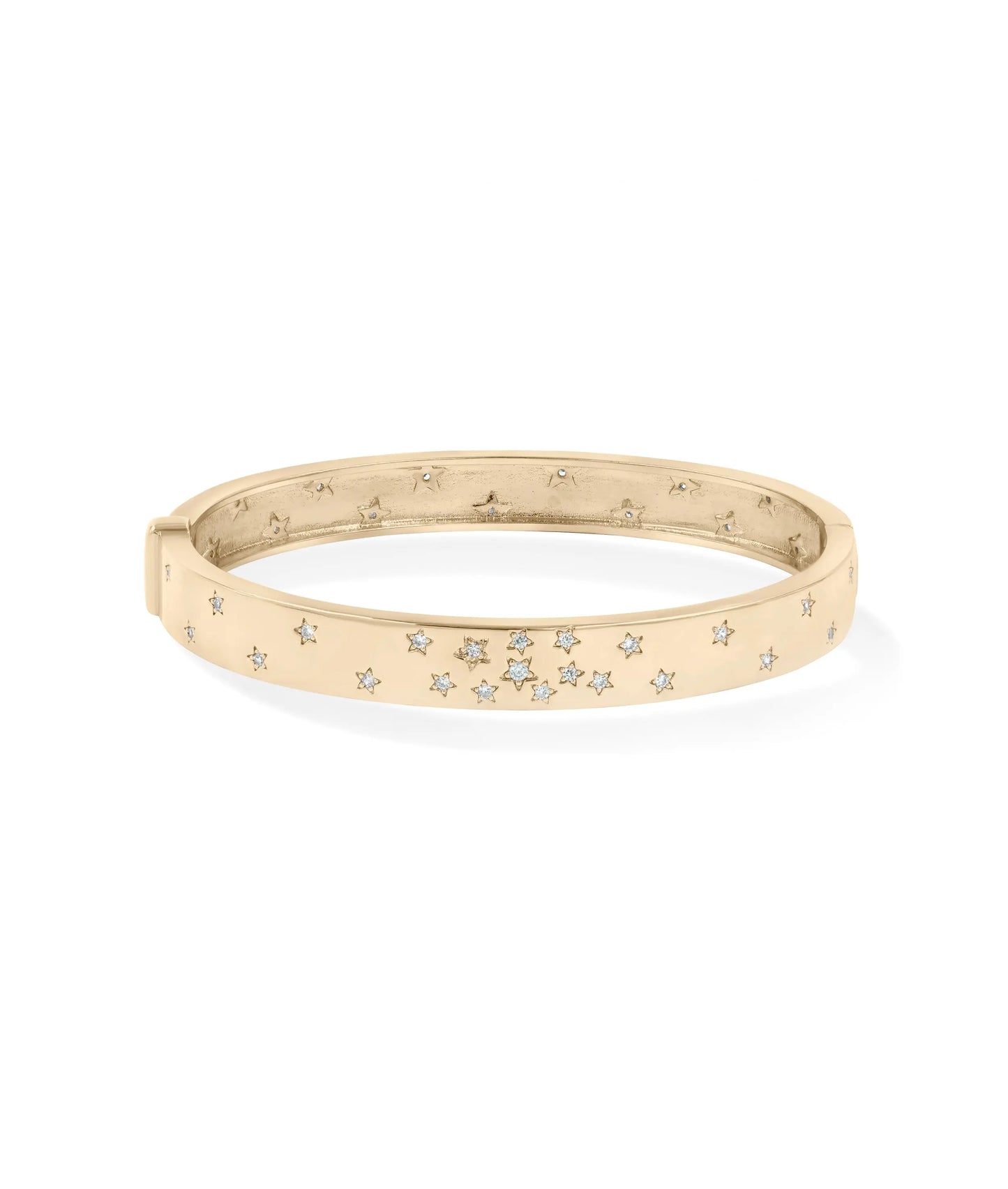 Rose gold Sprinkle Me Some Diamonds Bangle featuring random sparkle