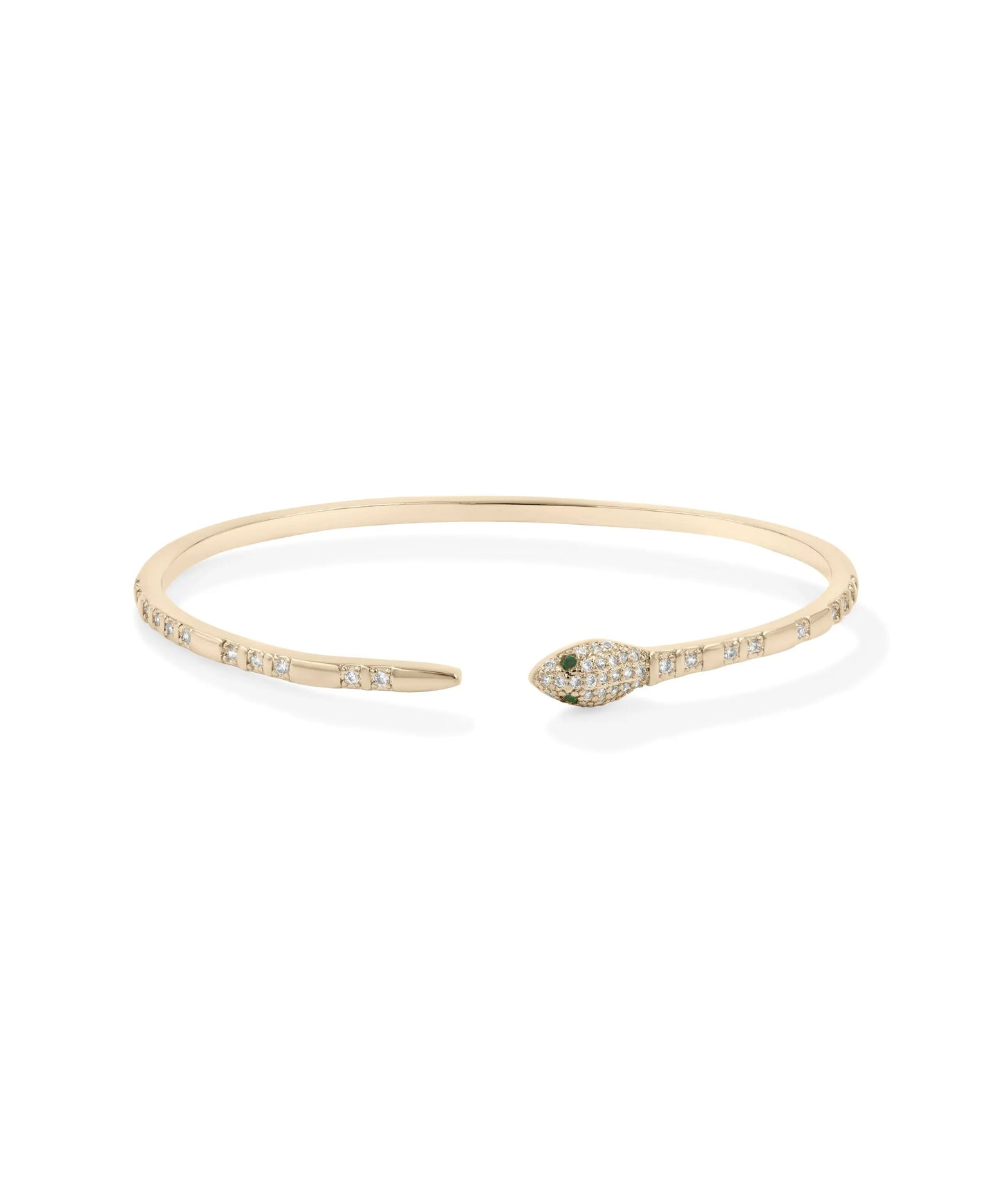 Rose gold Snake Split Bangle with sparkling diamond accents