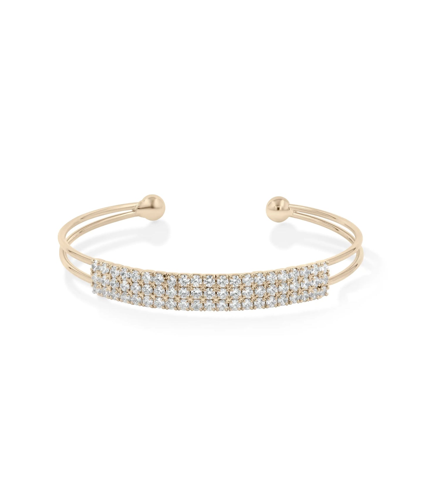Rose gold Diamond Pave Flex Bangle featuring 1.25 ctw diamonds