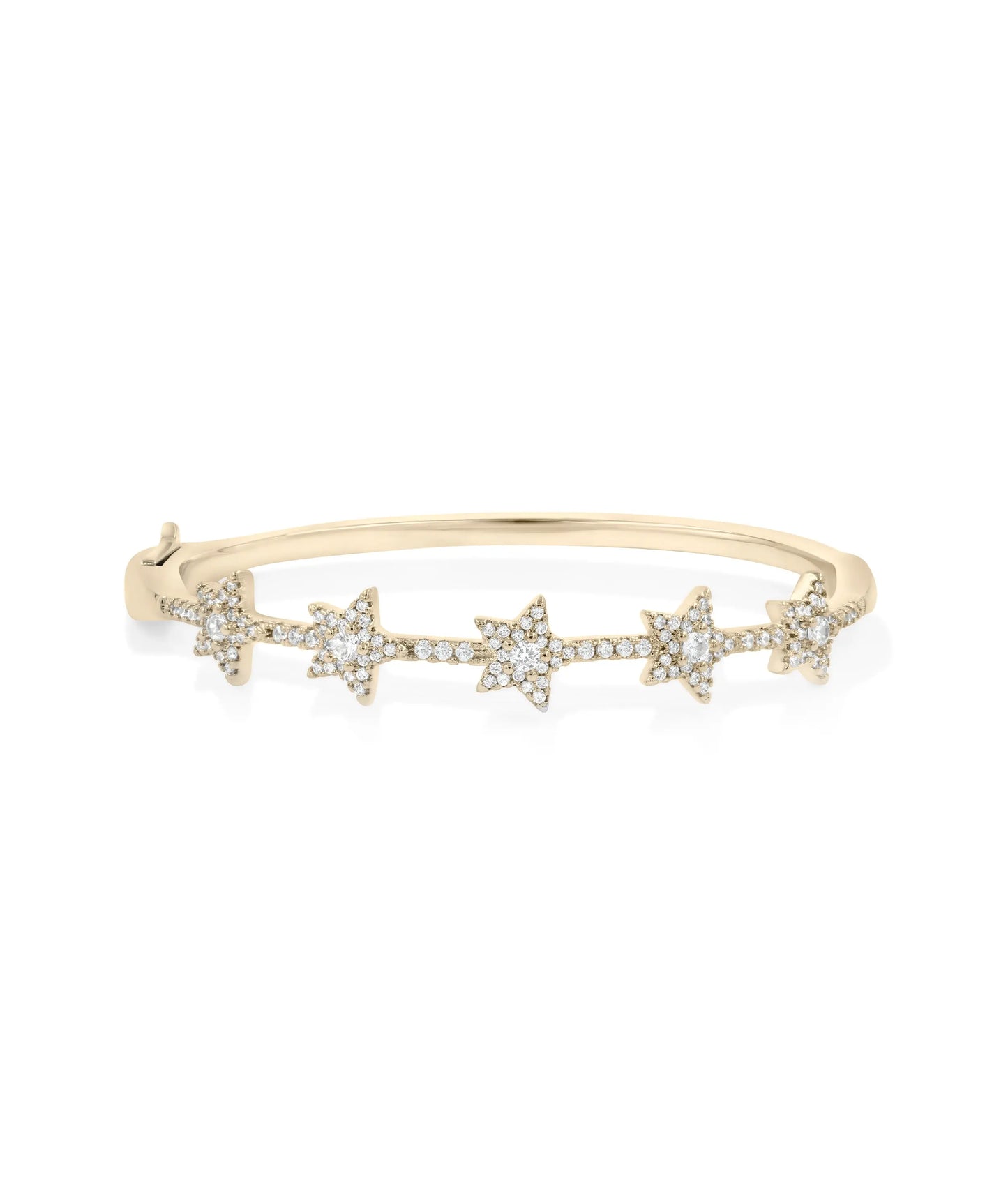 Rose gold Station Star Bangle with sparkling diamond accents