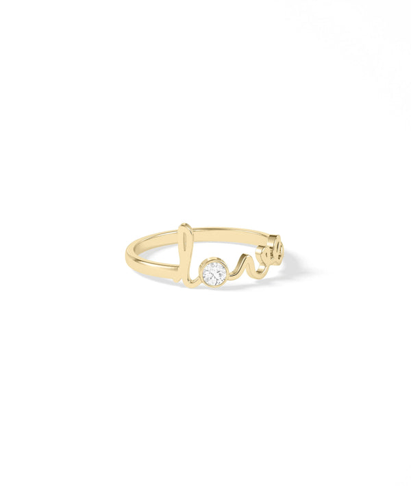 Side view of Love Band Ring highlighting delicate diamond placement alternate view
