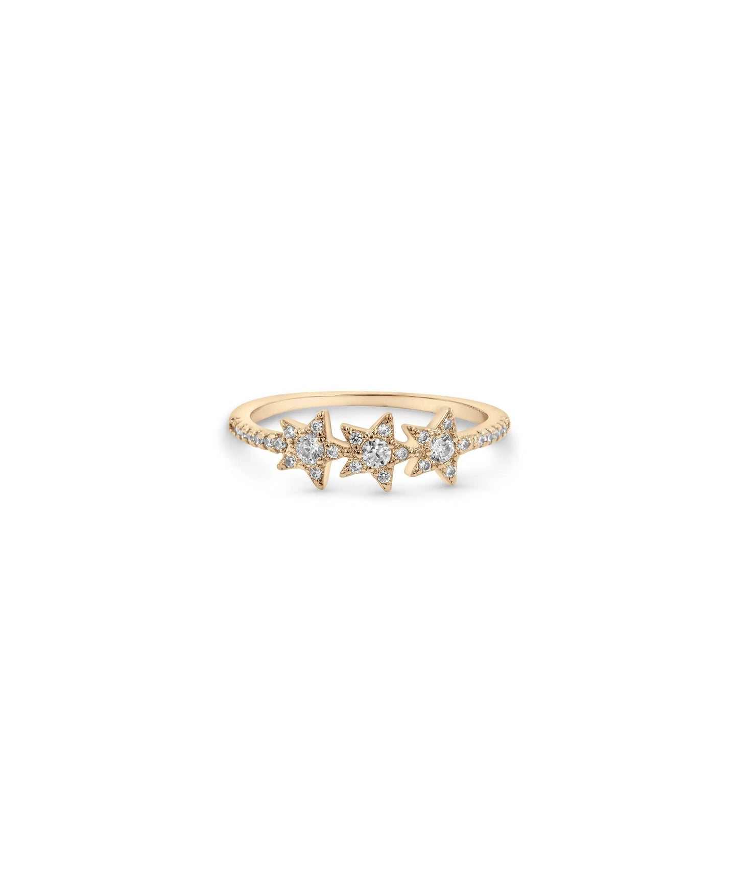 Star Band Ring rose gold featuring delicate celestial motifs