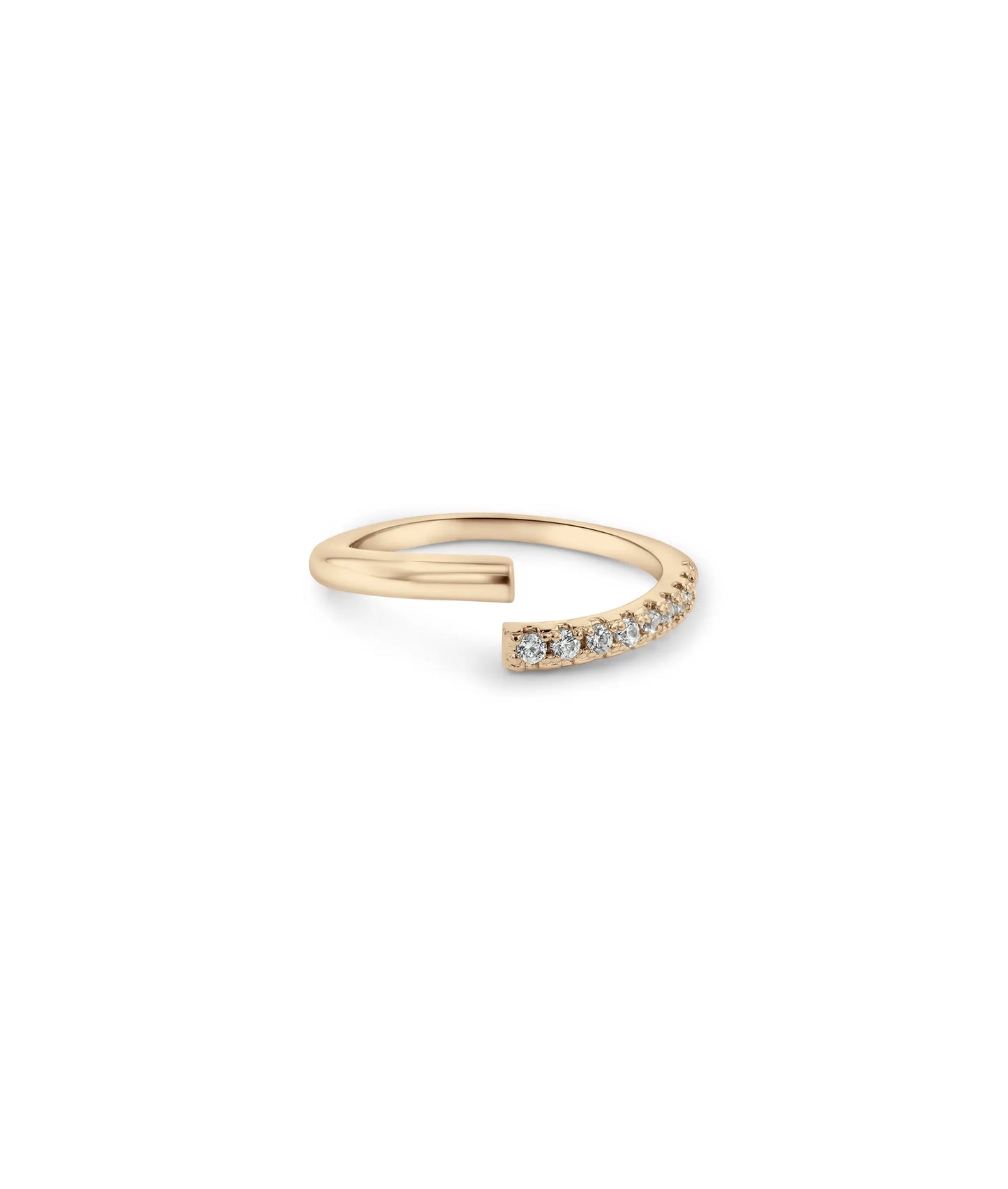 Split Diamond and Gold Band Ring rose gold with contrasting elements