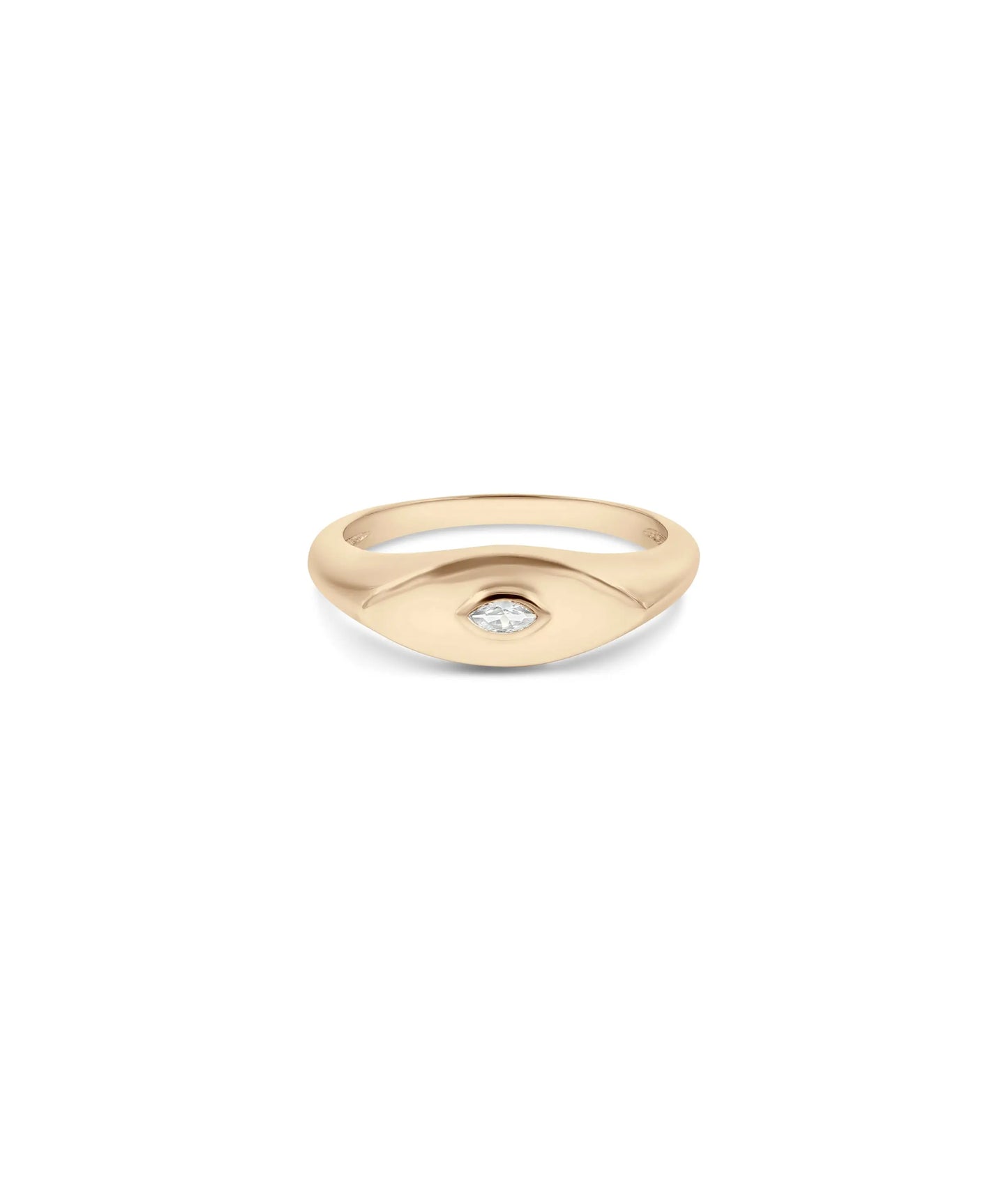 Evil Eye Diamond Ring rose gold featuring ancient talisman symbol