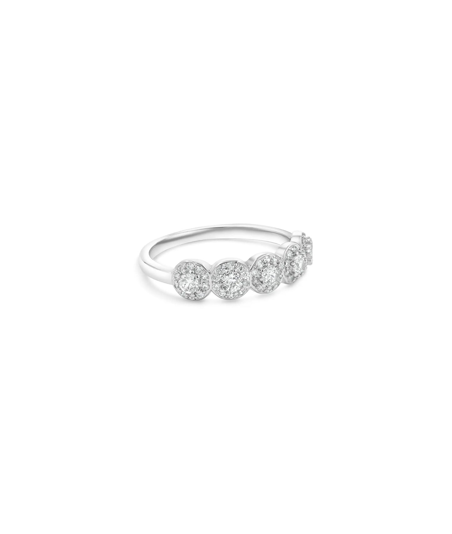 Diamond Band Ring side angle showing continuous sparkle detail