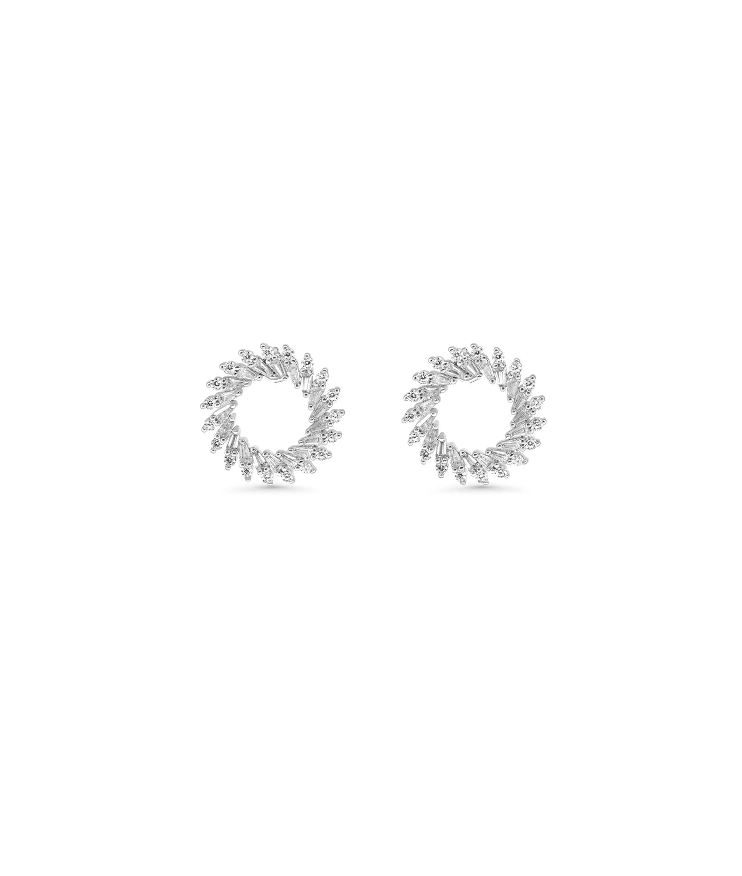 Circle Loop Earrings white gold with generous diamond coverage