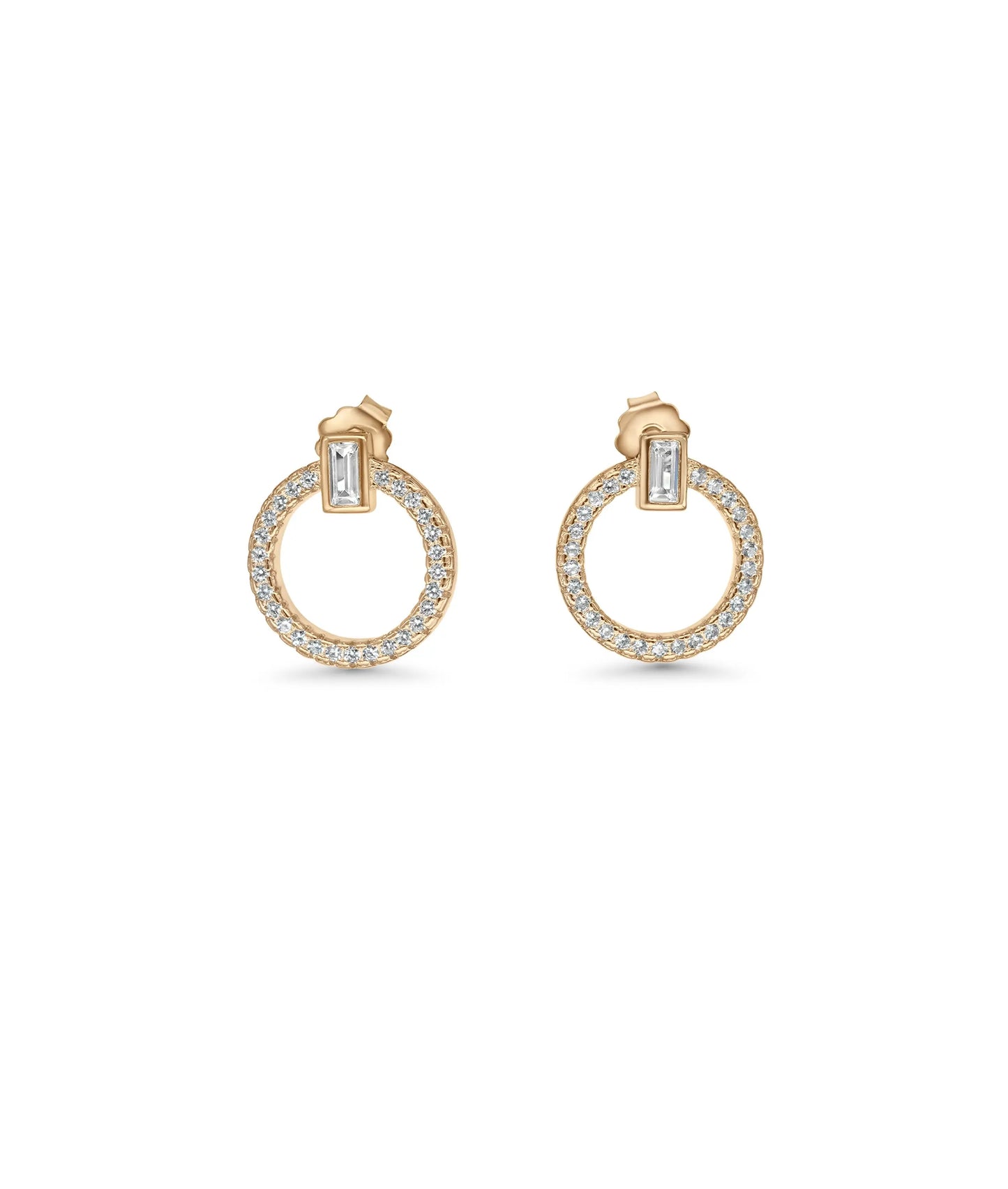 Circle Loop Earrings rose gold featuring eternal diamond motif