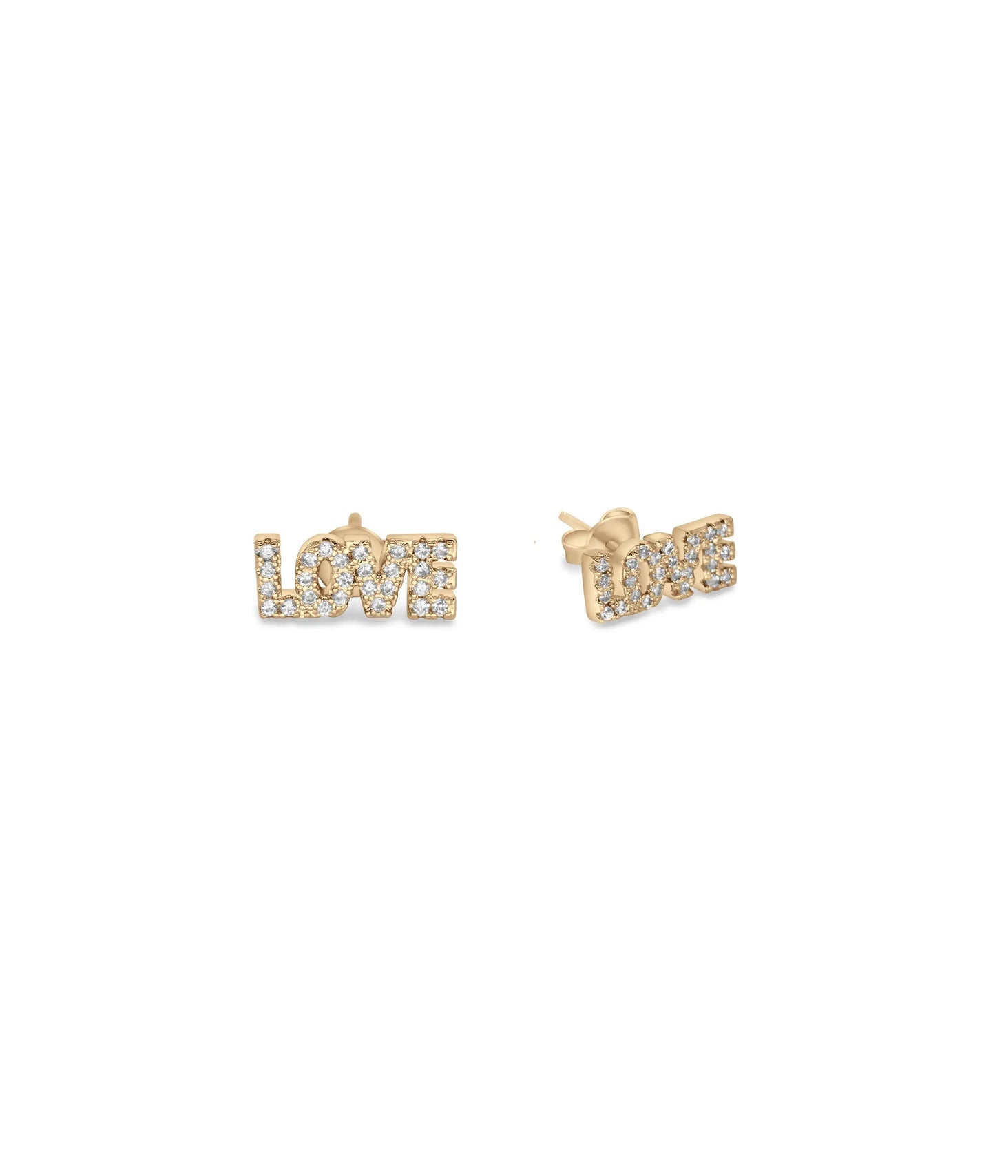 Diamond Mantra Stud Earrings rose gold featuring spiritual symbolism