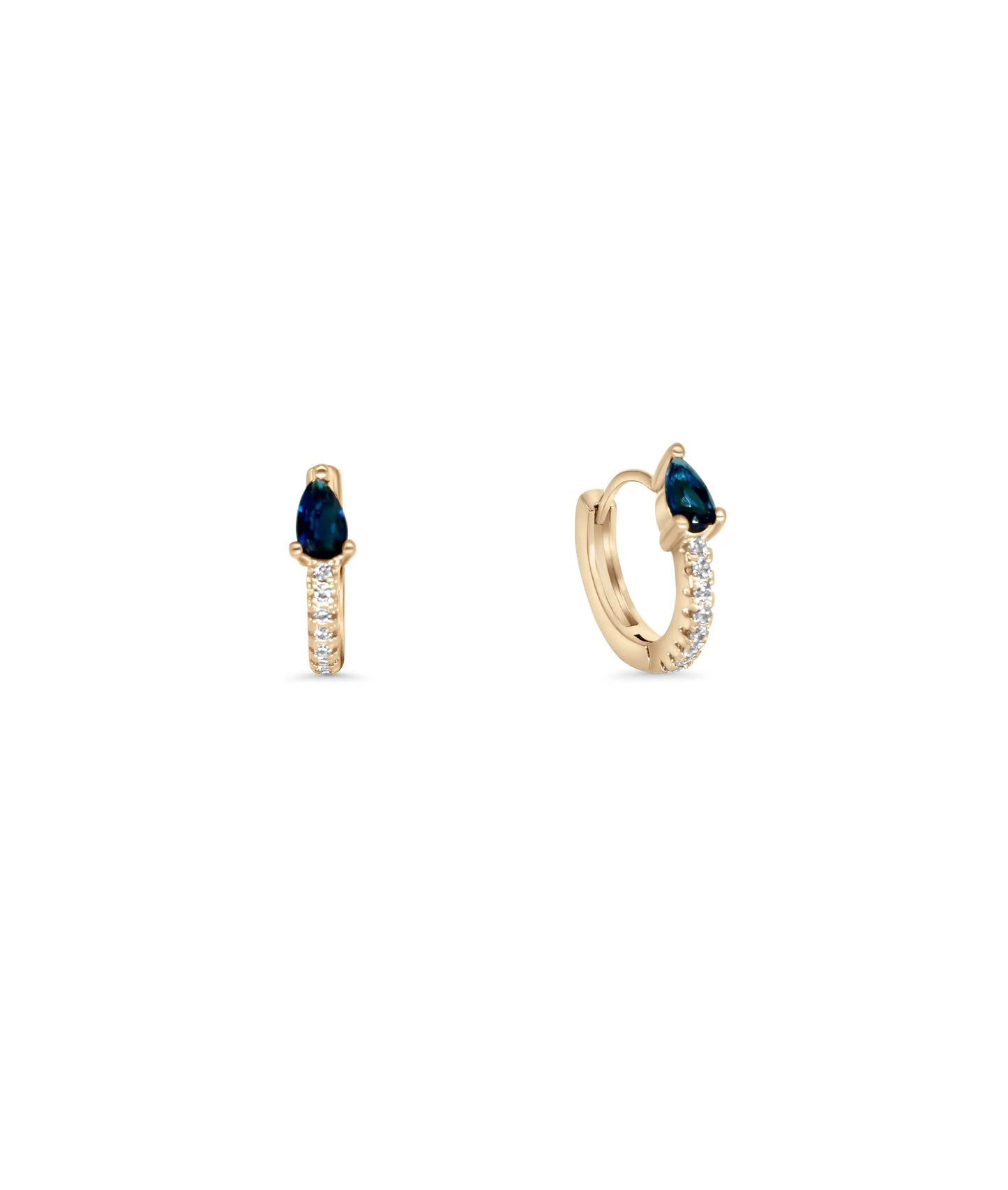 Diamond and Gemstone Solitaire Hoop Earrings rose gold featuring elegant design