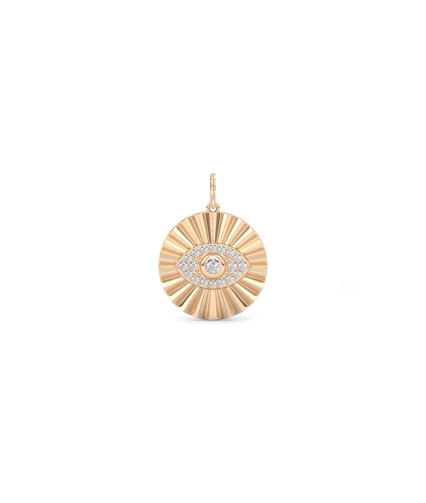 Fluted Evil Eye Circle Charm