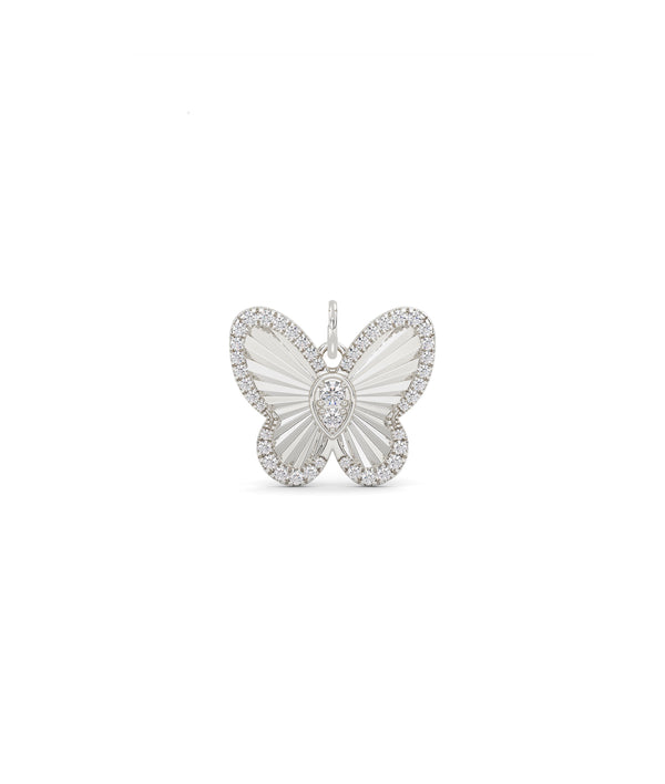 Fluted Butterfly Diamond Charm alternate view