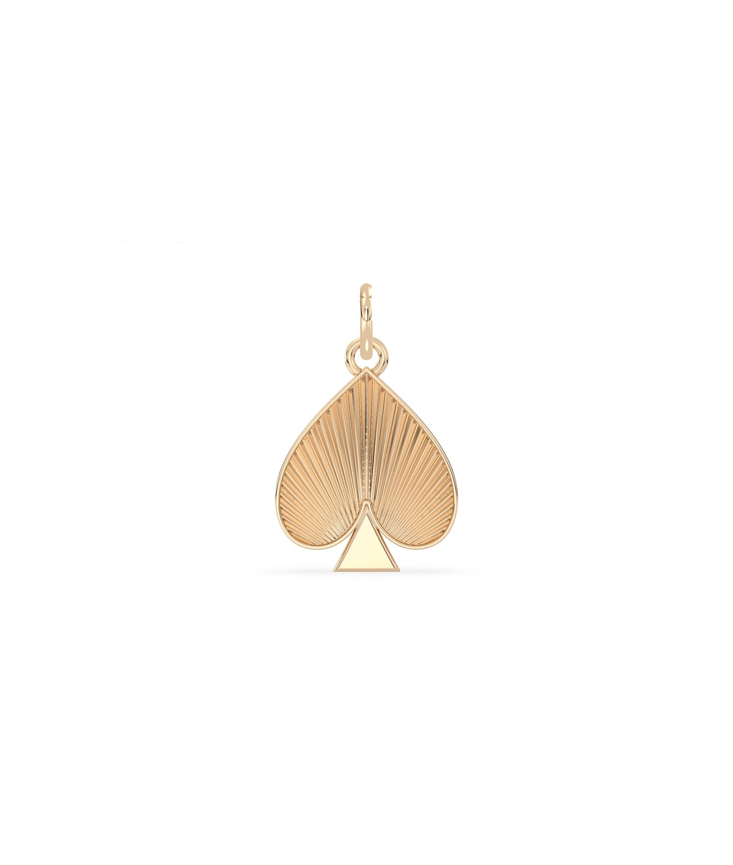 Fluted Charm of Spades Gold Pendant