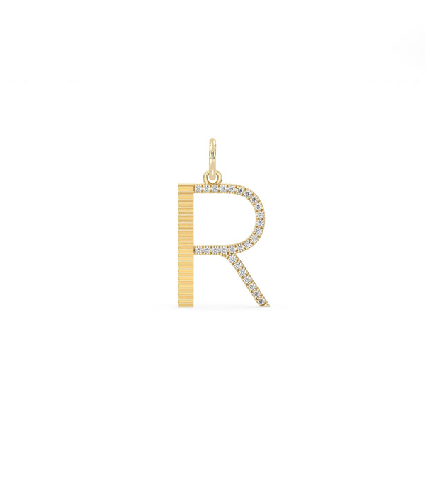 Fluted Diamond Initial Charm