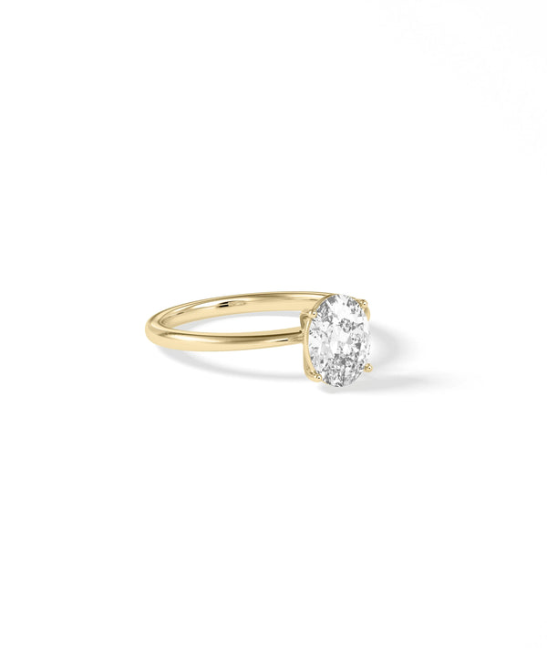 Classic engagement ring four prong setting showing diamond brilliance alternate view
