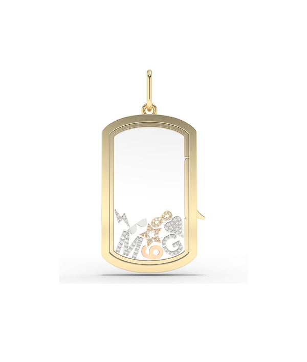 Solid Gold Glass Locket Charm