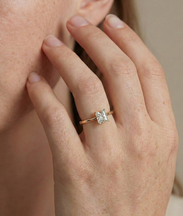 ONE CUT ™ Prong-Set Initial Diamond Ring alternate view