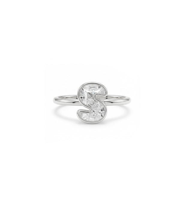 ONE CUT ™ Single Initial Diamond Bezel Ring alternate view