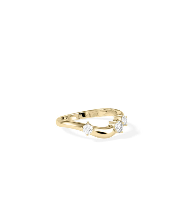 Side view of Wavy Band Ring highlighting dimensional wave movement alternate view