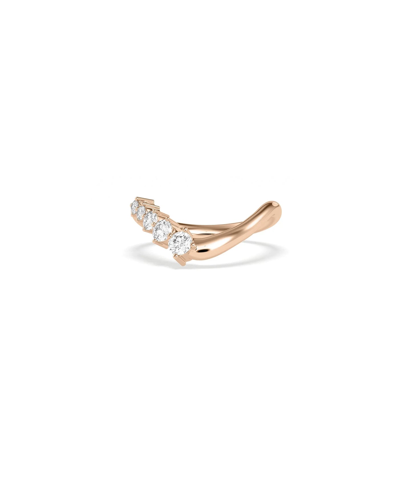 Wavy Half Band Ring on hand displaying versatile half band construction