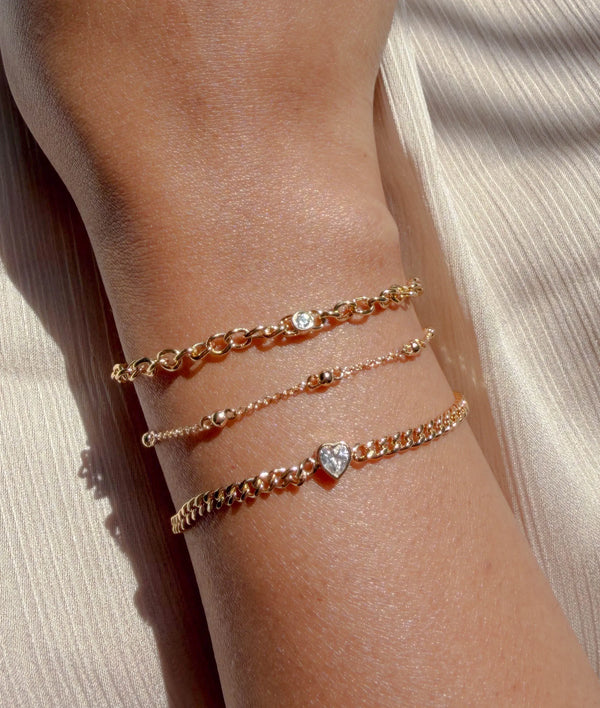 Diamond Solitaire Curb Link Bracelet alternate view