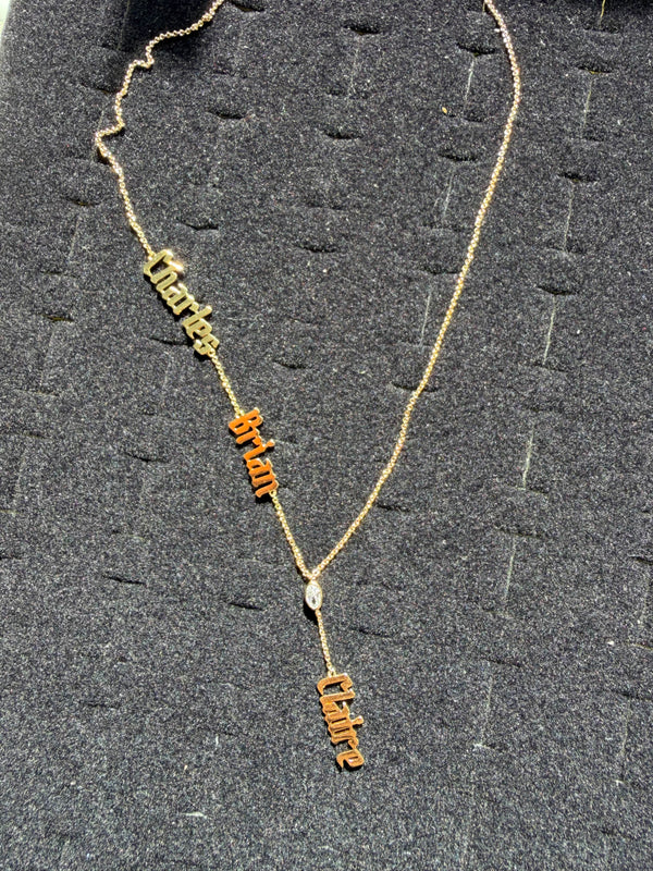 Y shape three names diamonds 5mm 0.15 ctw close-up alternate view