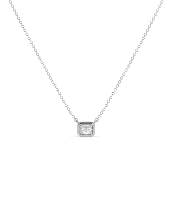 Prong set bubble diamond necklace in 14K solid gold alternate view