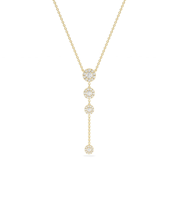 Diamond dangle necklace in 14K solid yellow gold
