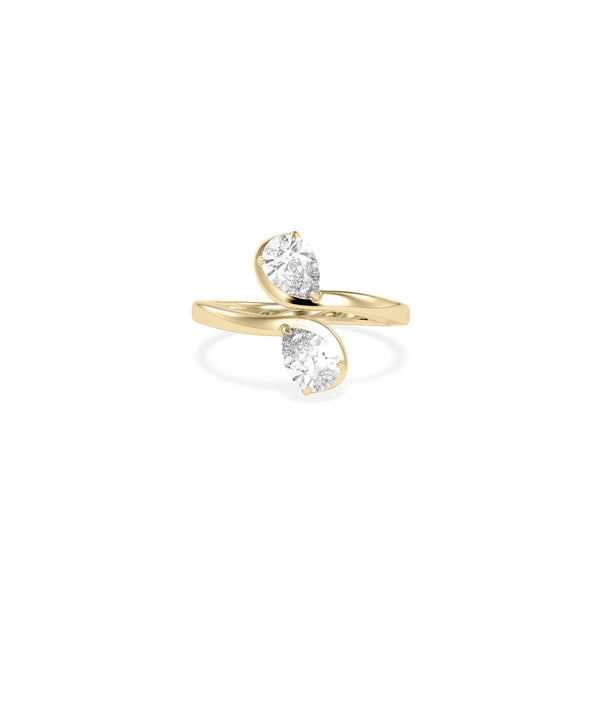Bypass Two-Stone Pear Lab Diamond Ring media