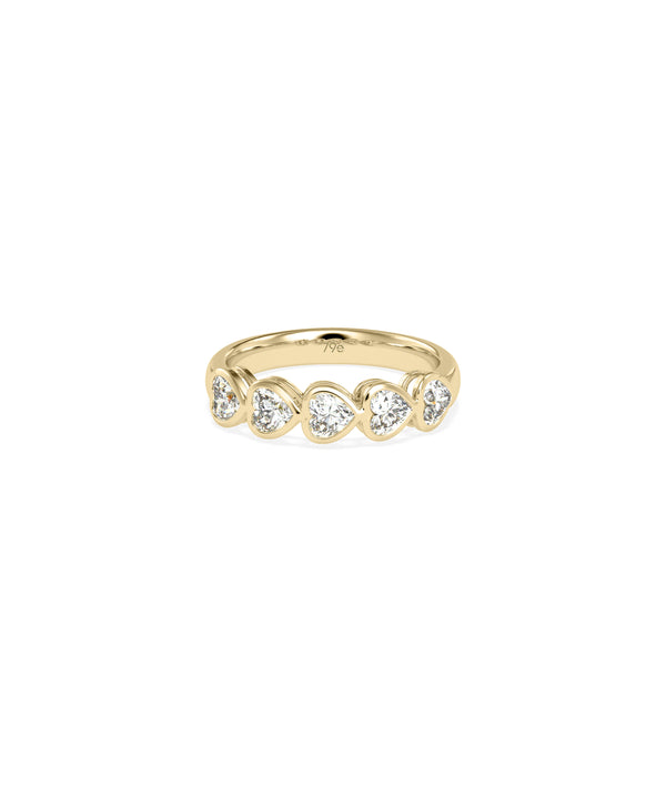 5-Stone Heart Diamond Band Ring media