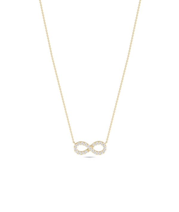 Diamond infinity necklace crafted in 14K solid gold