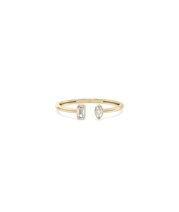 Mixed Cut Diamond Open Ring media