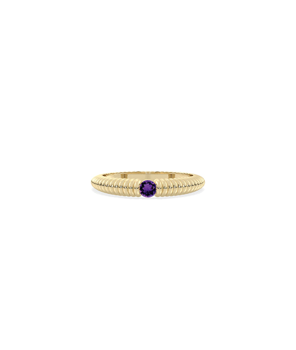 Yellow gold ring featuring an amethyst gemstone style JF11331 alternate view