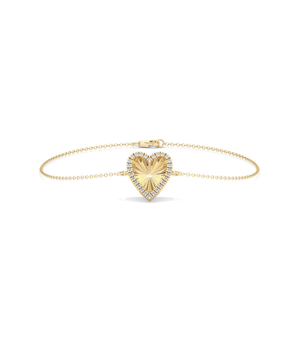 Fluted Heart Diamond Bracelet media