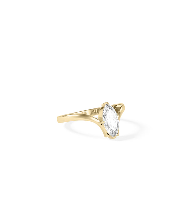 Chevron Marquise Lab Diamond Solitaire Ring media alternate view