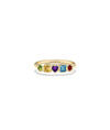 Multi Shape Gemstone Band Ring with rainbow gemstones in varied cuts