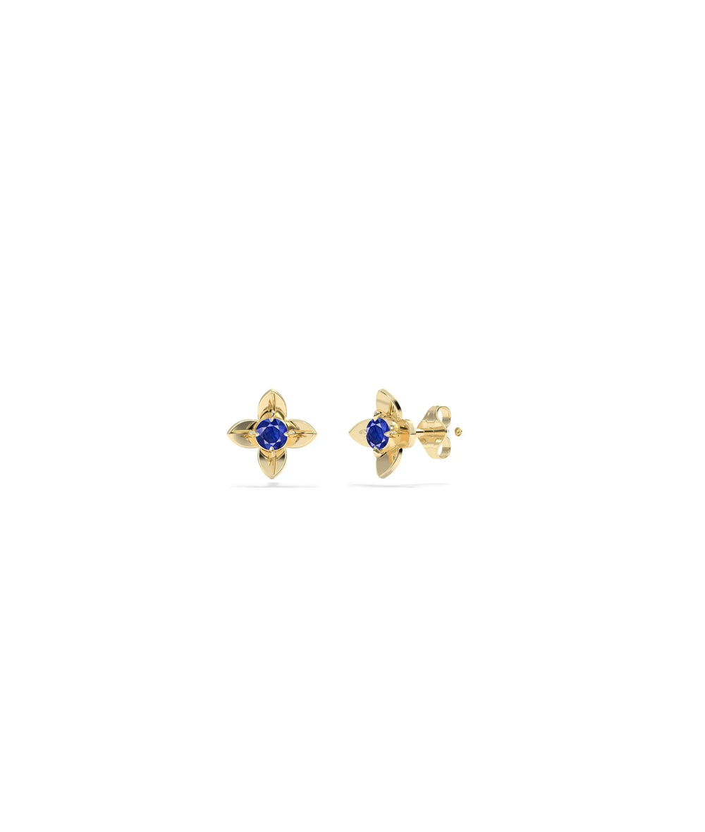 Birthstone Flower Stud Earring highlighting birthstone petal arrangement