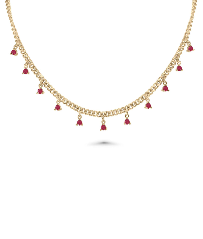 Birthstone Layered Station Necklace displayed in layered styling arrangement