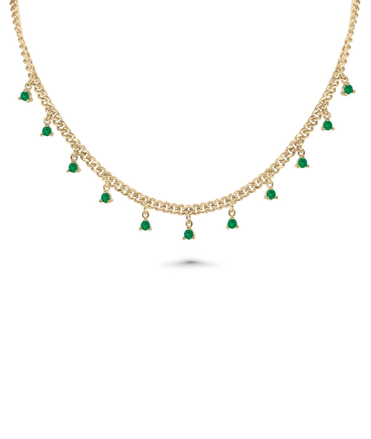 Birthstone Layered Station Necklace with 11 gemstone stations and chain