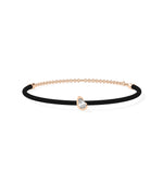 Pear lab diamond cord bracelet in rose gold dainty style
