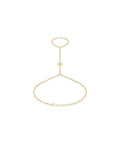 Bezel Pear Lab Diamond Hand Chain Bracelet