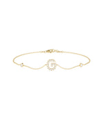 Diamond Initial Cable Link Bracelet media